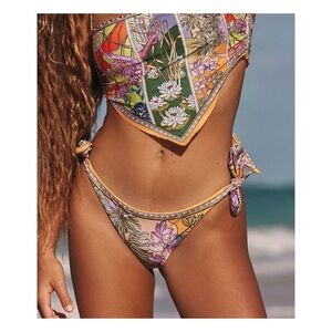 NWT Free People Aqua Bendita Haim Reversible Bikini Bottoms in Daicy Size XS